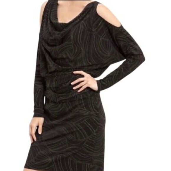 David Meister Dresses & Skirts - David Meister Black Cold Shoulder Dress Stretch‎ Anti-Wrinkle Womens 6